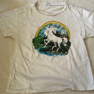 Redone Unicorn T-Shirt - Cream
